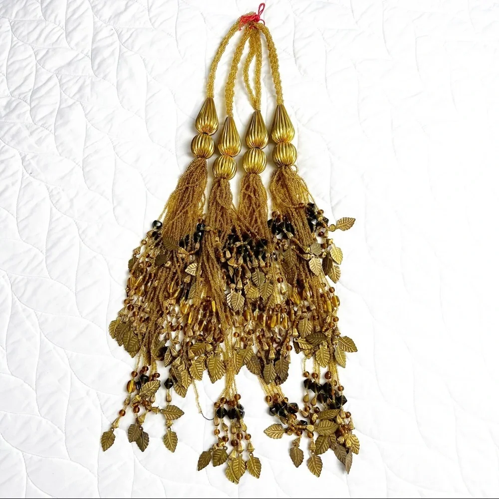 Gold Beaded Tassel‎ Tiebacks